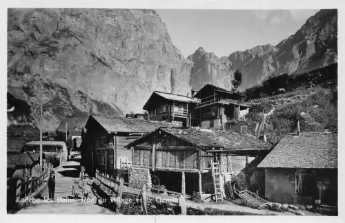 L100 Schweiz Loeeche Les Bains Rue Village Gemmi Vintage Postkarte