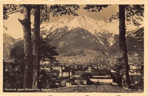 L049 Österreich 1935 Innsbruck gegenüber Nordansicht vom Iselgebirge alte Postkarte