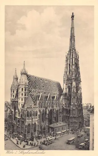 A191 Österreich Wien Stephanskirche Kirche Vintage Postkarte