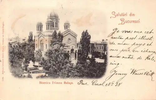 Rumänien Bucuresti Doamna Balasa Kirche Postkarte L575