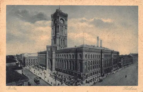 L123 Deutschland 1928 Berlin Rathaus Rathaus Uhr Vintage Postkarte