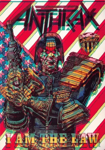 L287 Musik Band Heavy Metal Anthrax I am The Law Album Postkarte