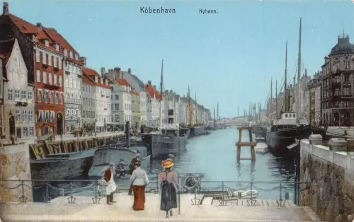 L486 Dänemark Kopenhagen Nyhavn Vintage Postkarte