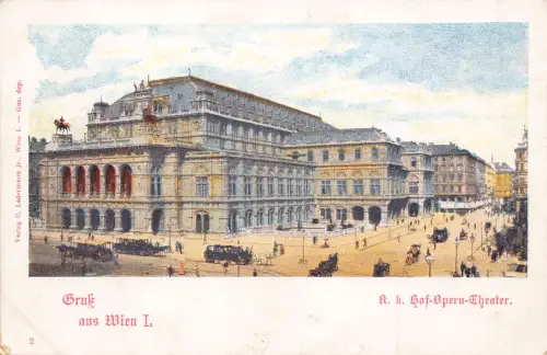 A200 Österreich Gruss aus Wien Wien Oper und Theater Vintage Postkarte