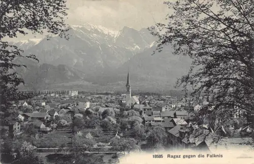 A201 Schweiz Ragaz gegen die Falkins Vintage Postkarte