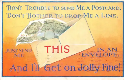 L293 Comic Humor Banknote 1947 Vintage Postkarte