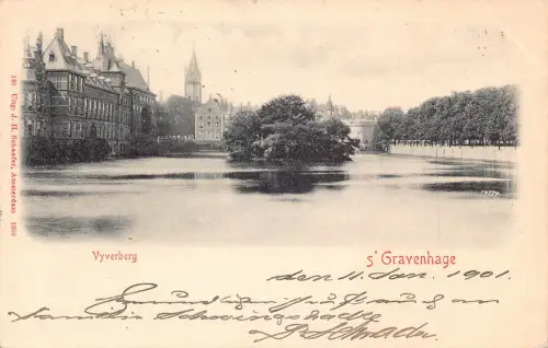 A204 Niederlande 1901 Haag S'Gravenhage Vyverberg alte Postkarte