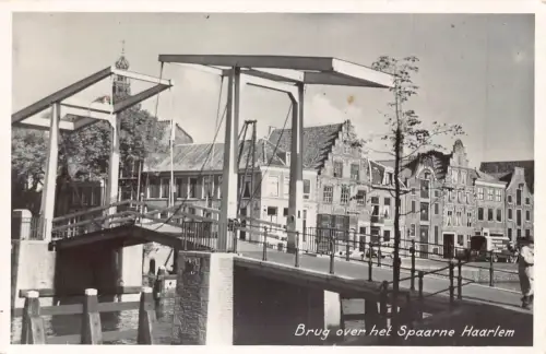 A205 Niederlande 1954 Brüg über Het Spaarne Haarlem Brücke Vintage Postkarte