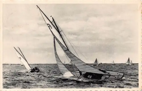 A207 Niederlande 1953 Sneeker Meer Segelboote Vintage Postkarte