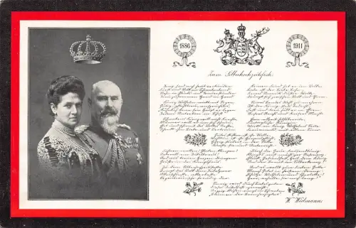 L487 Deutschland Königtum Adel Wilhelm II Württemberg und Frau 1911 alte Postkarte