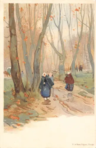 L487 Niederlande La Haye Den Haag Kunst signiert Vintage Postkarte