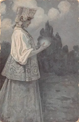 L487 Russland Kunst S Solomko sehr luisant alte Postkarte