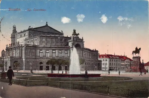 A210 Deutschland Dresden Kgl Opernhaus Oper Vintage Postkarte