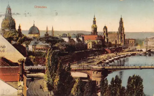 A210 Deutschland Dresden 1927 Gesamtansicht Vintage Postkarte
