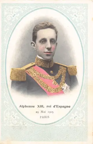L487 Spanien Königskönig Alphonse XIII 1905 Paris Vintage Postkarte