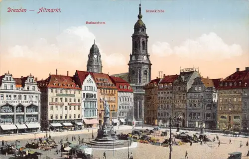 A210 Germany Dresden Alter Markt Renner Hotel Gebruder Eberstein Vintage Postkarte