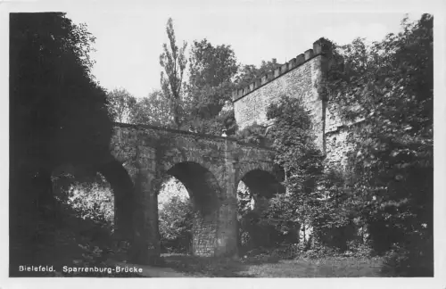 A211 Deutschland Bielefeld Sparrenburg Brücke RPPC Vintage Postkarte