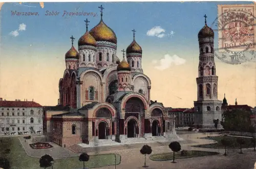 L148 Polen Warschau 1922 Warszawa Sobor Prawoslawny Kirche Vintage Postkarte