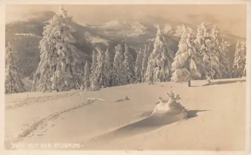 A214 Österreich Stubalpe Berge Schnee Vintage Postkarte