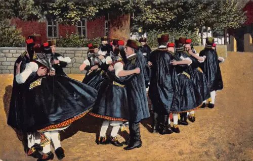 A215 Deutschland Hessen Trachten Tanz Schwaelmer Volksart AK