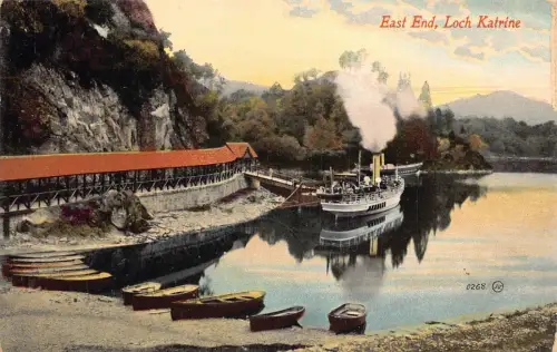 A032 Schottland East End Loch Katrine Dampfschiff Vintage Postkarte