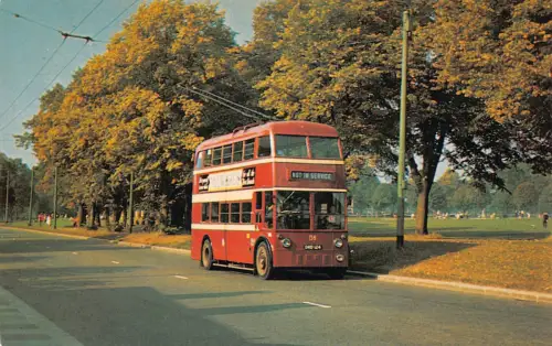 B122 Transport Doppeldecker Trolley Bus Reading Corporation Vintage Postkarte