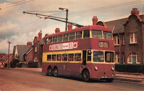 B122 Transport Doppeldecker Trolley Bus Cardiff Glengettie Werbepostkarte
