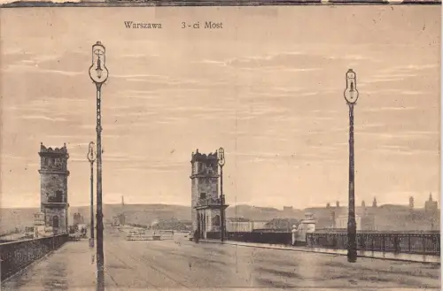 B111 Polen Warszawa Warschau 3-ci Most Bridge Vintage Postkarte