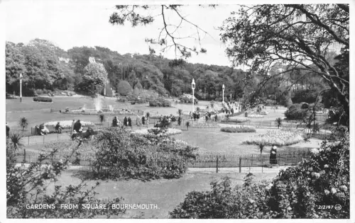 B115 England Gärten vom Square Bournemouth Vintage Postkarte