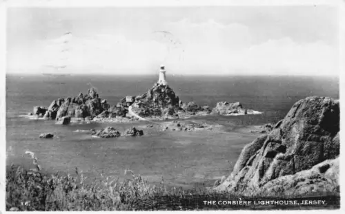 B128 England 1950 Corbiere Leuchtturm Trikot RPPC Vintage Postkarte