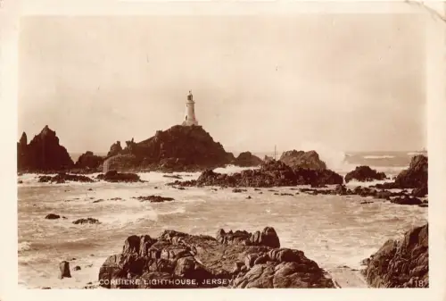 B128 England 1933 Corbiere Leuchtturm Trikot RPPC Vintage Postkarte