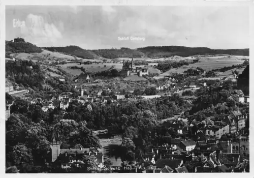 B095 Deutschland Schloss Gomburg Schloss Solbad Schwäb Hall RPPC Vintage Postkarte