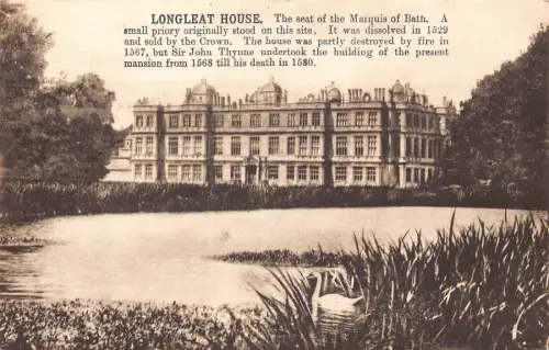 B128 England Longleat House Vintage Postkarte