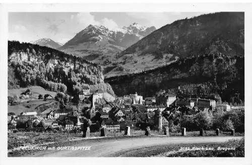 B095 Österreich Feldkirch mit Gurtisspitze RPPC Postkarte