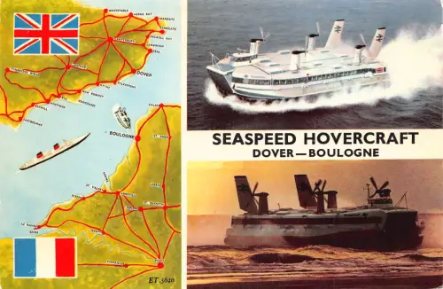 B129 England Seaspeed Hovercraft Dover-Boulogne Vintage Postkarte