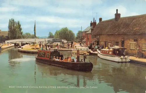 B122 Transport Boat Inn and Canal Basin Stoke Bruerne Grand Union Canal Postkarte