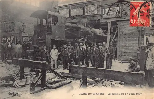 L533 Frankreich Havre Bahnhof Unfall 1907 Katastrophe Vintage Postkarte