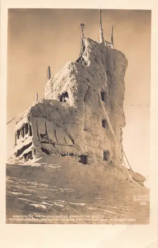 B111 Tschechien Riesengebirge Meteorologische Station RPPC Postkarte