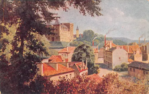 B129 England Blick aus dem sonnigen Süden Industrie Vintage Postkarte