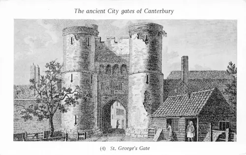 B127 England antike Stadttore von Canterbury St George's Gate Vintage Postkarte