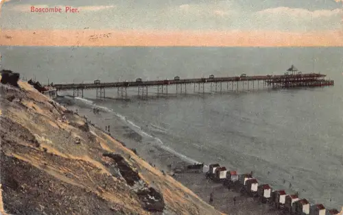 B126 England 1906 Boscombe Pier Vintage Postkarte