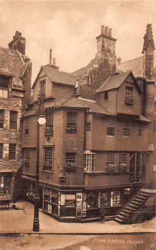 B092 Schottland Edinburgh John Knox's House Vintage Postkarte