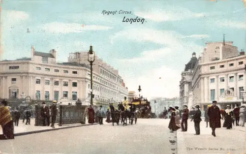 B116 England 1904 Regent Circus London Vintage Postkarte