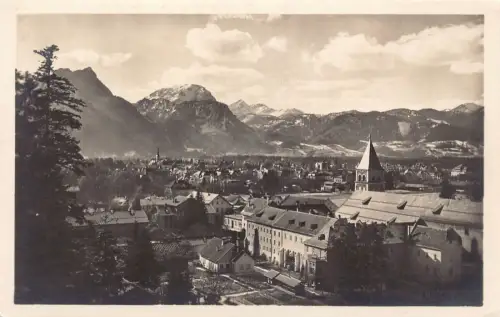 B119 Deutschland Bad Reichenhall mit Kloster St Zeno Vintage Postkarte