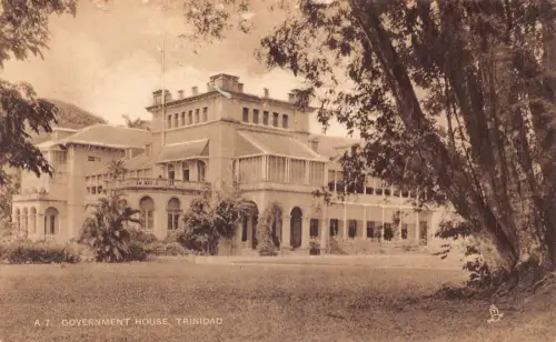 A832 Trinidad Regierungshaus Port of Spain Königlicher Botanischer Garten Postkarte