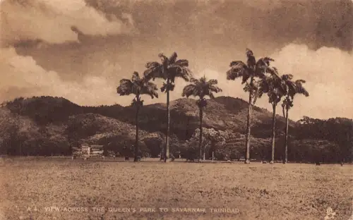 A832 Trinidad Blick über den Queen's Park nach Savannah Vintage Postkarte
