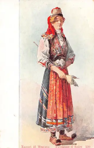 A833 Traditionelle Griechische Kostüme Paysanne d'Epire Epirus Bauern Postkarte