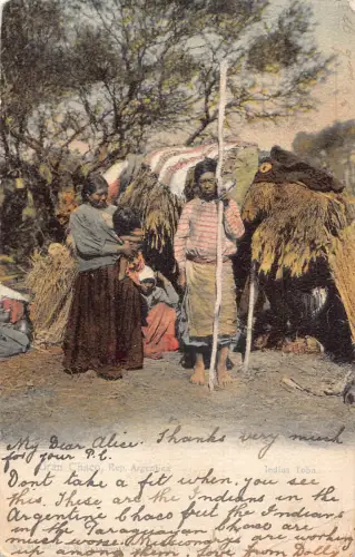 A834 Argentinien Gran Chaco Indios Toba Ureinwohner Familie Ethno Vintage Postkarte