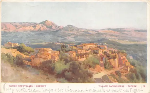 A836 Griechenland Korfu Korfu Dorf Karoussades Vintage Postkarte