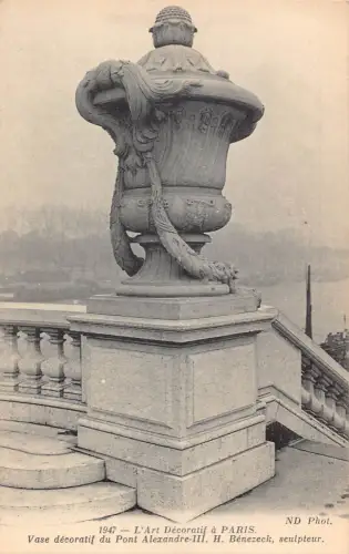 A839 Frankreich Paris Deko Vase du Pont Alexandre III Vintage Postkarte